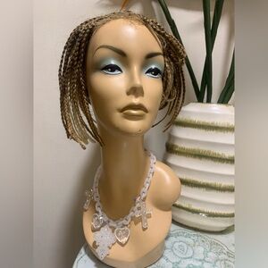 CLASSIC LUCITE Cross Skulls NECKLACE